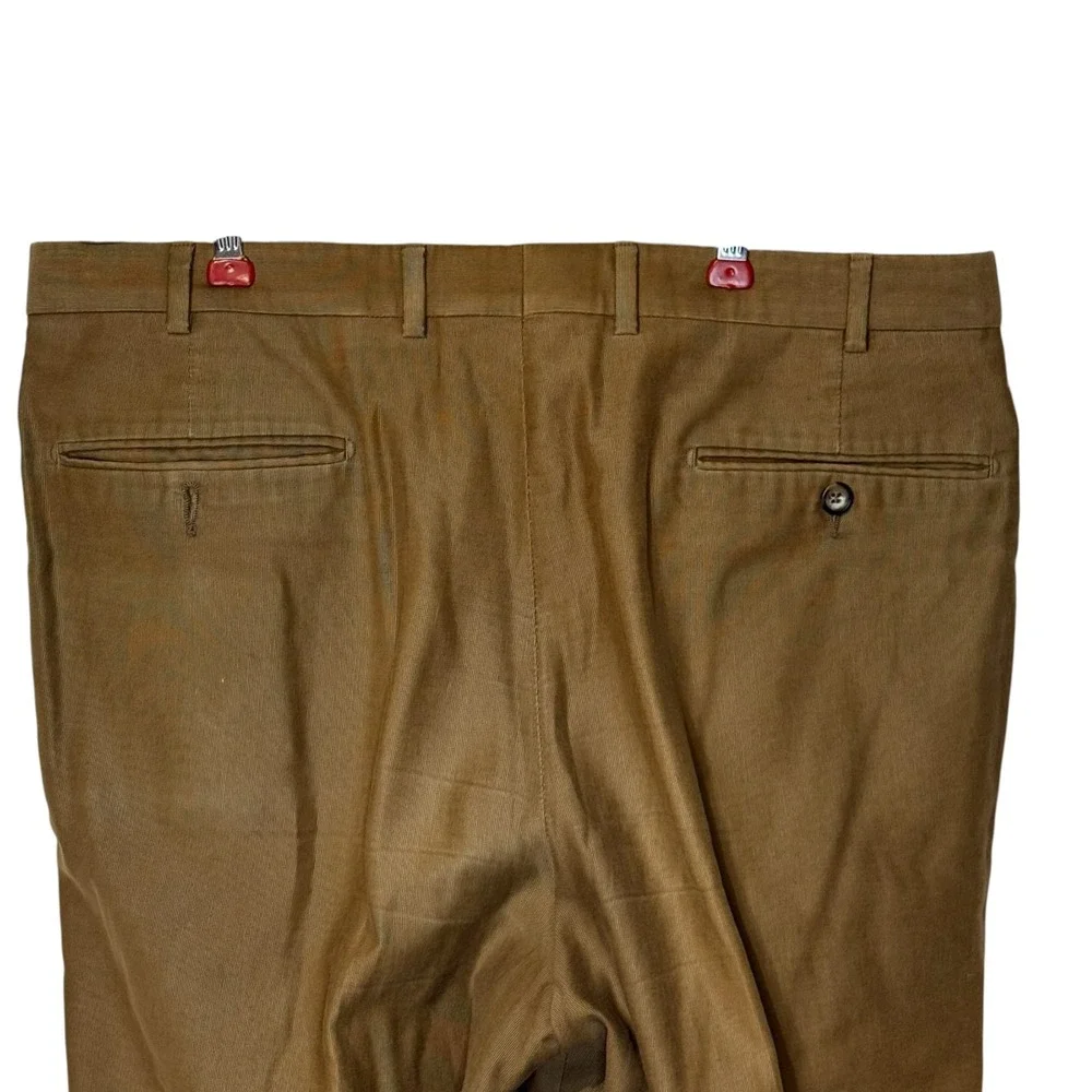 Ermenegildo Zegna Mens Pants Thin Wale Corduroy Soft Pleated Cuffed Cotton 34X30